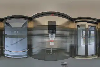 Front view of the elevator on the first floor.